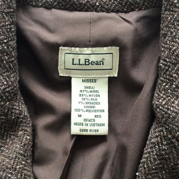 L.L. Bean Wool Silk Blend Brown Blazer, size M - Picture 4 of 13
